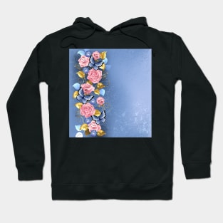 Pink Roses and Butterflies Hoodie